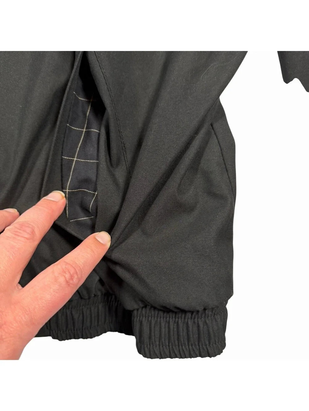 Polo by Ralph Lauren Men's Black Windbreaker Jacket with Plaid Lining, Size XXL
